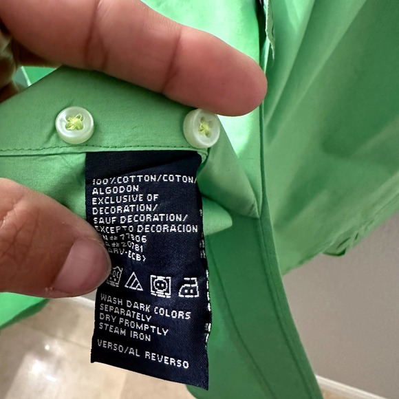 Tommy Hilfiger Men's Green Long Sleeve Flap Chest Pocket Shirt Size Large - Picture 6 of 9